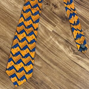 Illinois Patterned Orange and Blue Tie